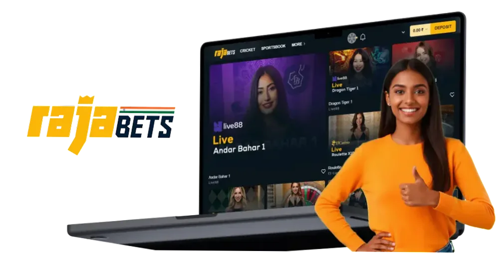 Online casino section of Rajabets for users from India